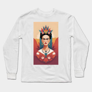 Frida's Spectrum: Colorful Portrait Long Sleeve T-Shirt